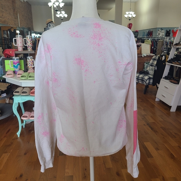 NWOT Splatter Happy Face Crew Neck Sweatshirt Size Small - Picture 2 of 6